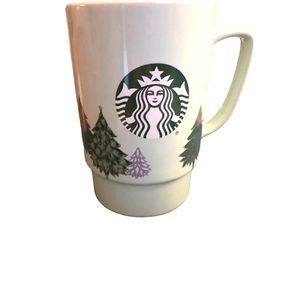 Starbucks 2020 Holiday Christmas Ceramic Coffee Mug Tall 20 oz  Green Tr…